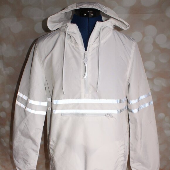 Ninth Hall Milas White & Reflective Striped Anorak Jacket Women's Size Small - Picture 1 of 11